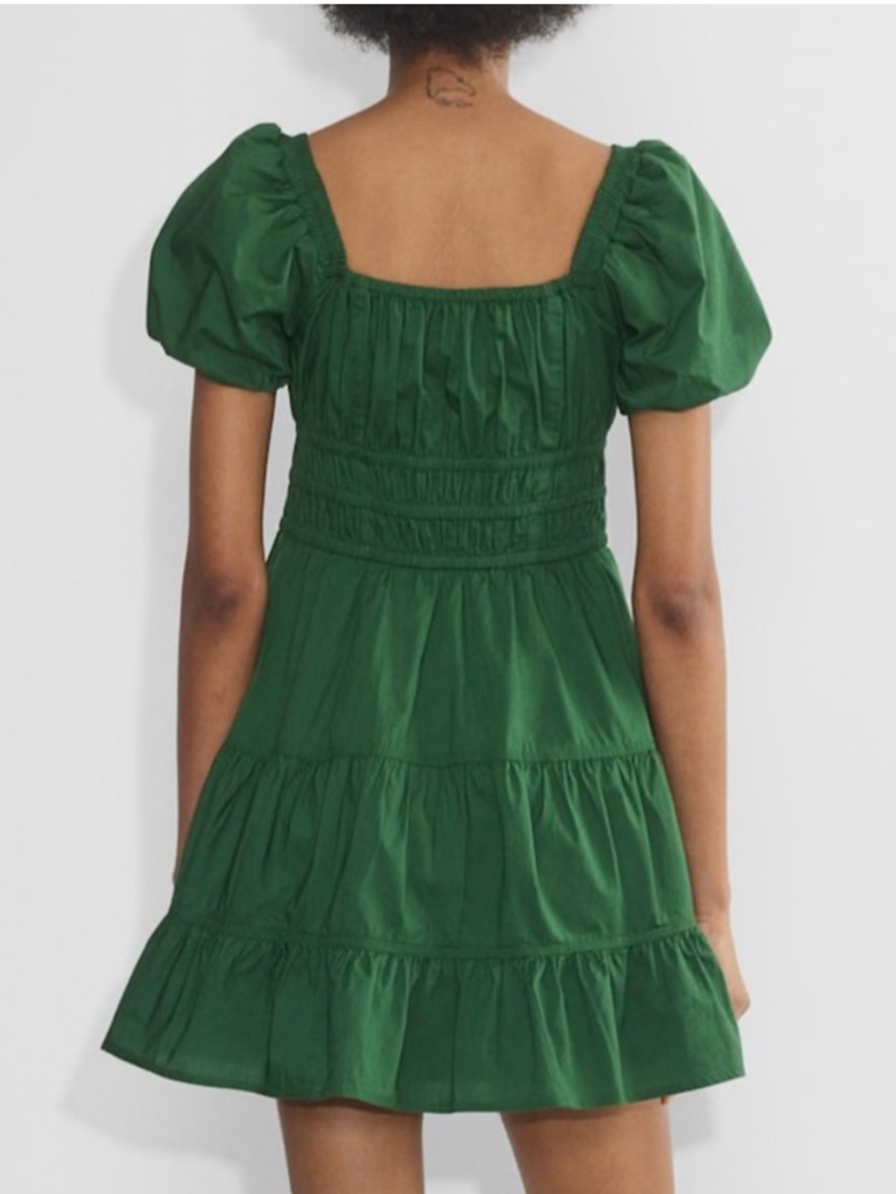 Aritzia Sunday Best Nori Green Martine Poplin Short-sleeve Dress Size XL NWT! - Picture 3 of 13